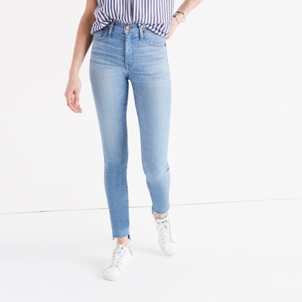 Madewell 9" High Rise Skinny Jean Raw Step Hem Edition Light Blue